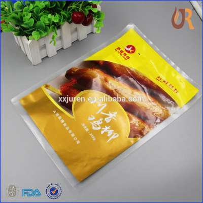 vacuum plastic packaging bag for frog meat,3 side seal food grade frozen food bag,transparent window bag for packing freeze food