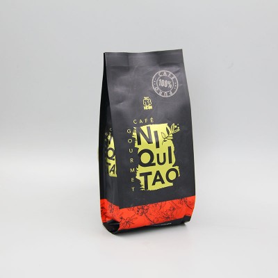 Black matte roasted coffee beans tea packing pouches bags with vent valve